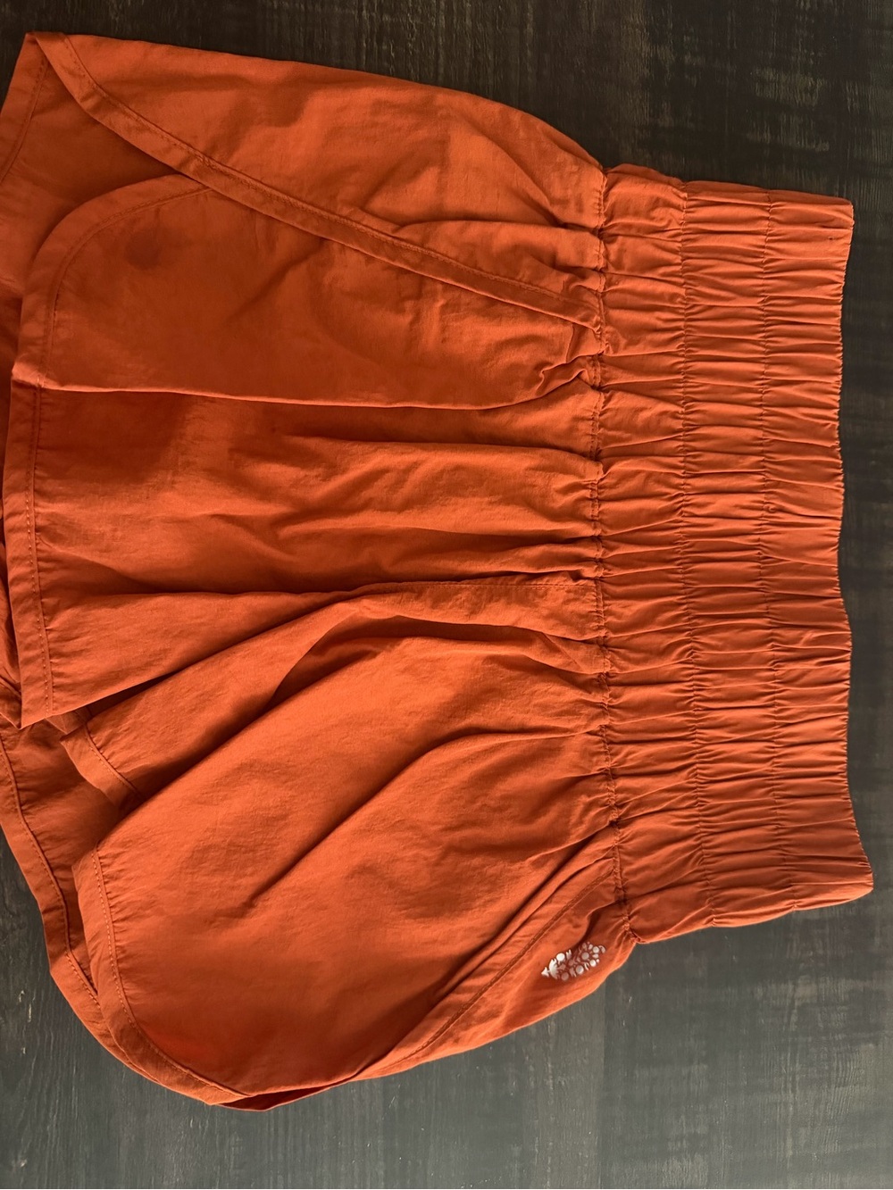 Free people movement size small Rust Orange Elastic Waist Shorts